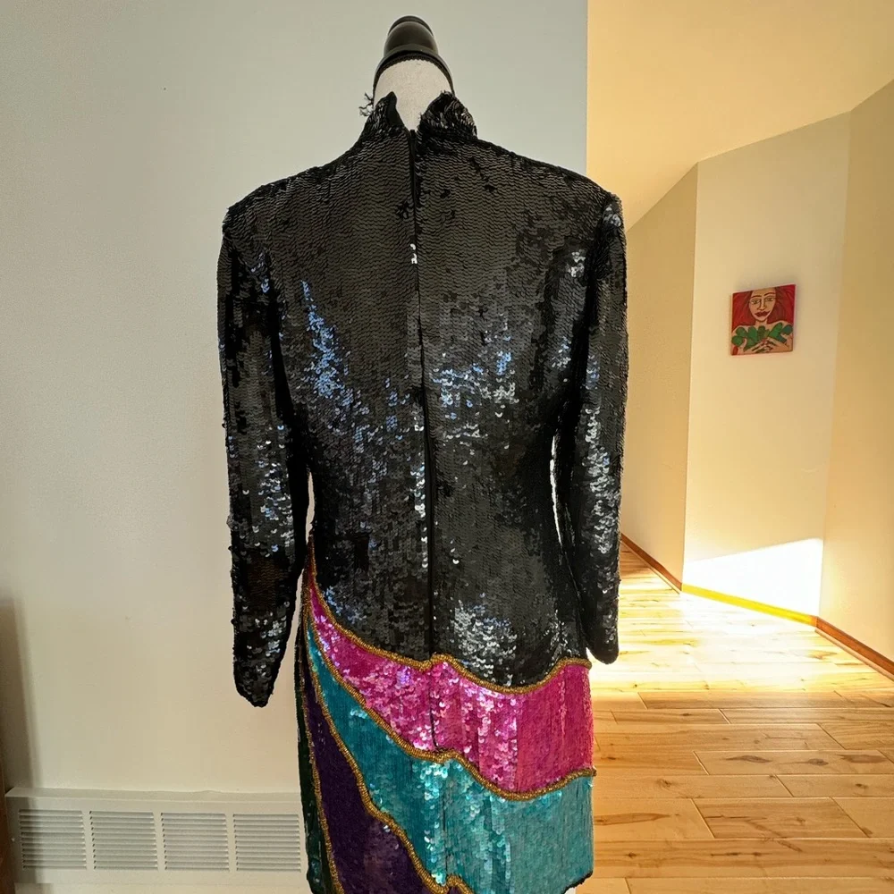 Mob wife glam dress, vintage Scarlet Rage,colorful - Picture 9 of 16